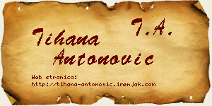 Tihana Antonović vizit kartica